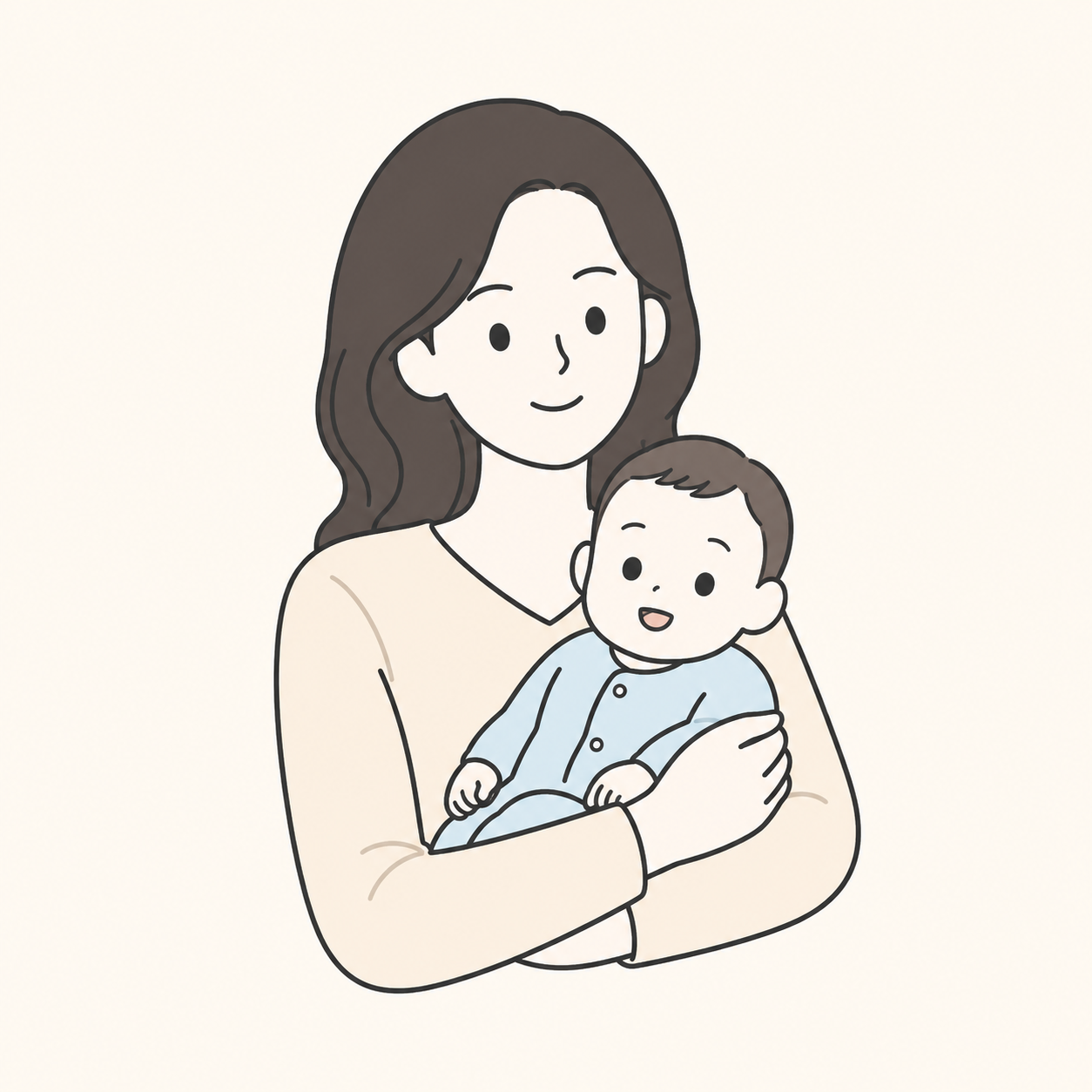 ママと赤ちゃんのイラスト1