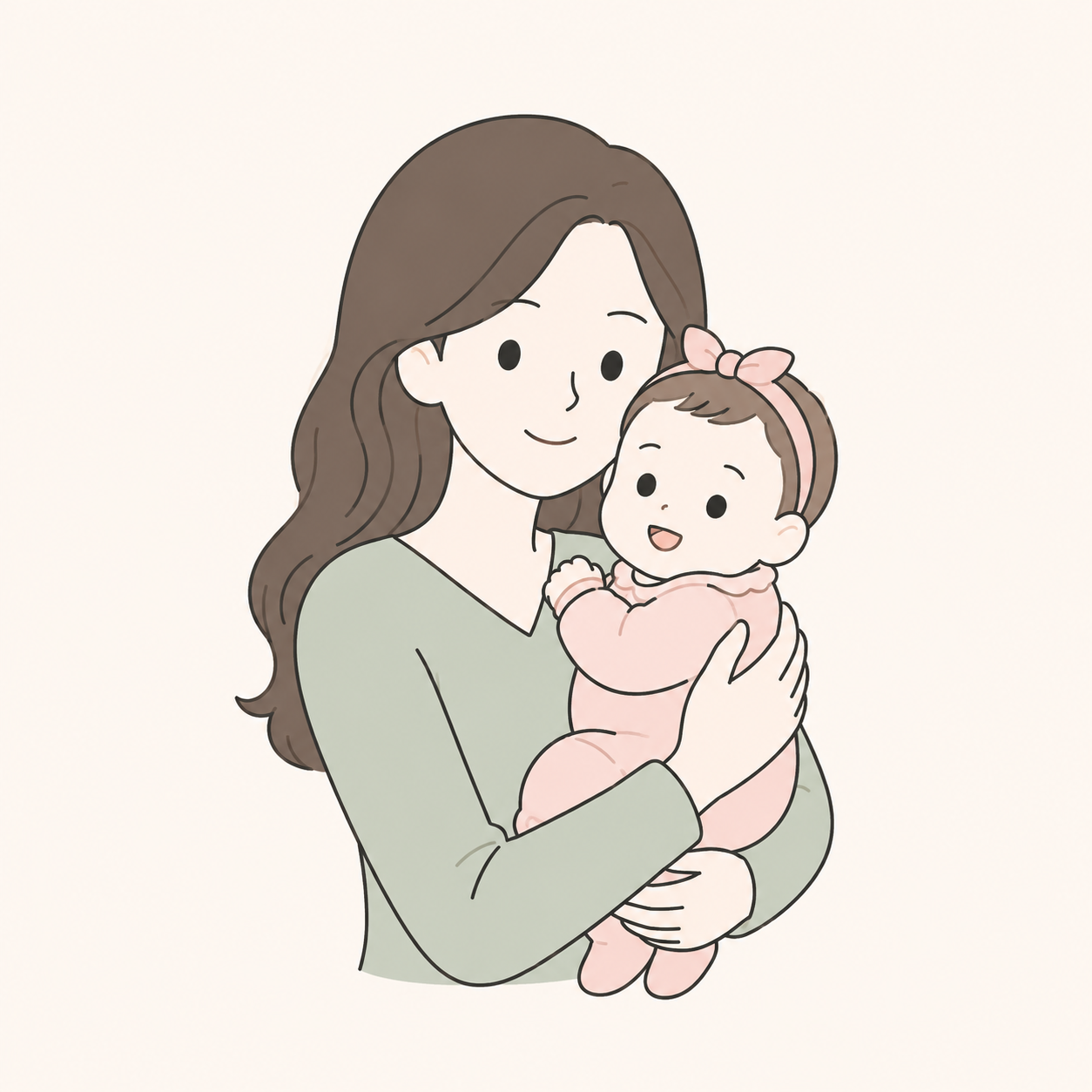 ママと赤ちゃんのイラスト2