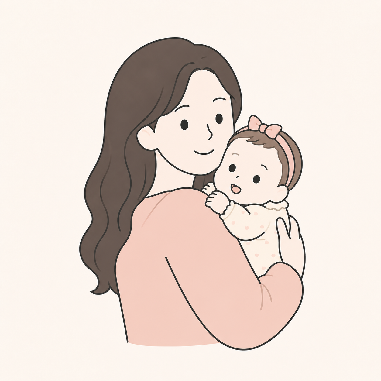 ママと赤ちゃんのイラスト3