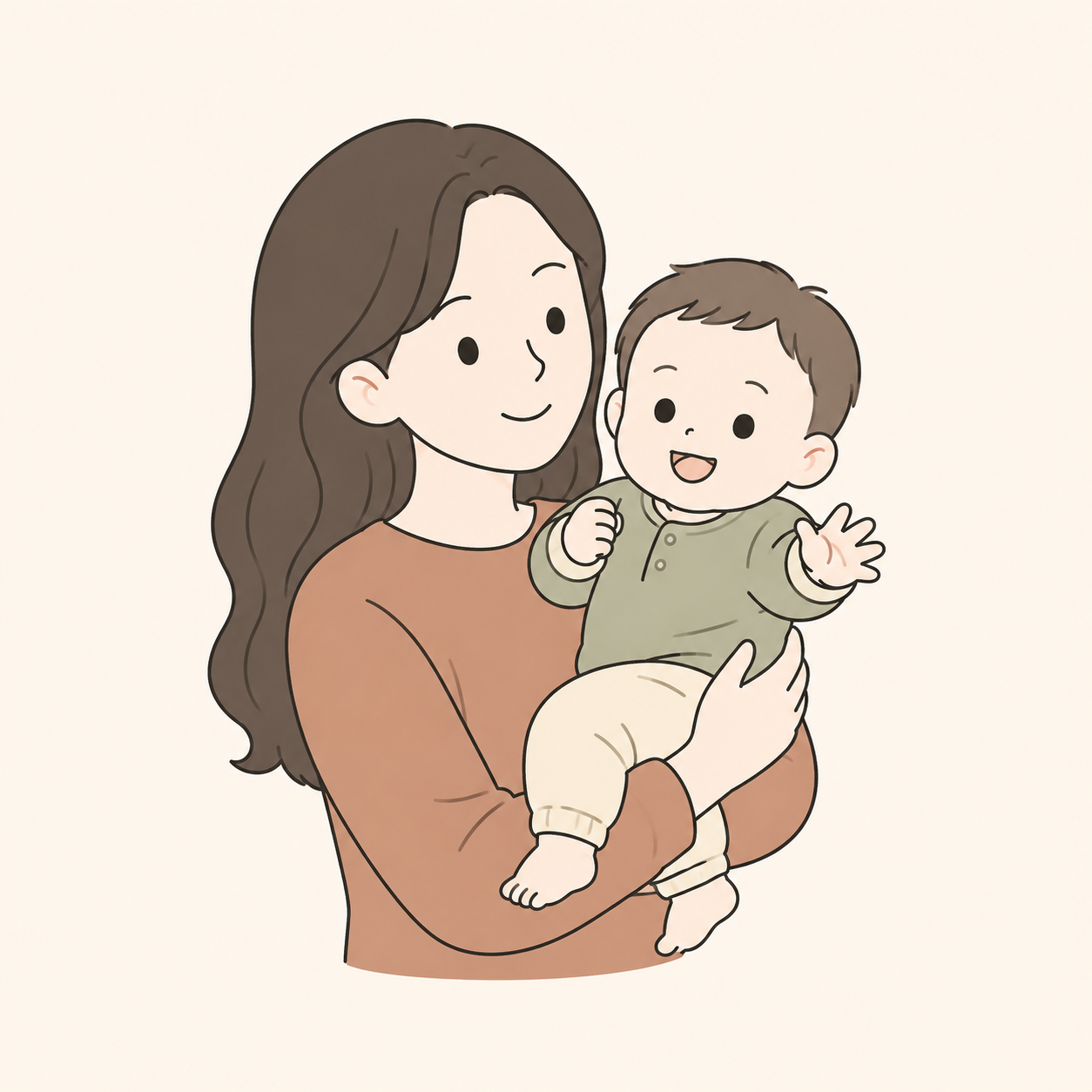 ママと赤ちゃんのイラスト1
