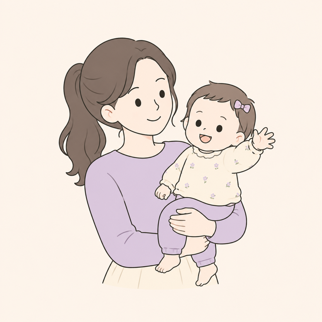 ママと赤ちゃんのイラスト2